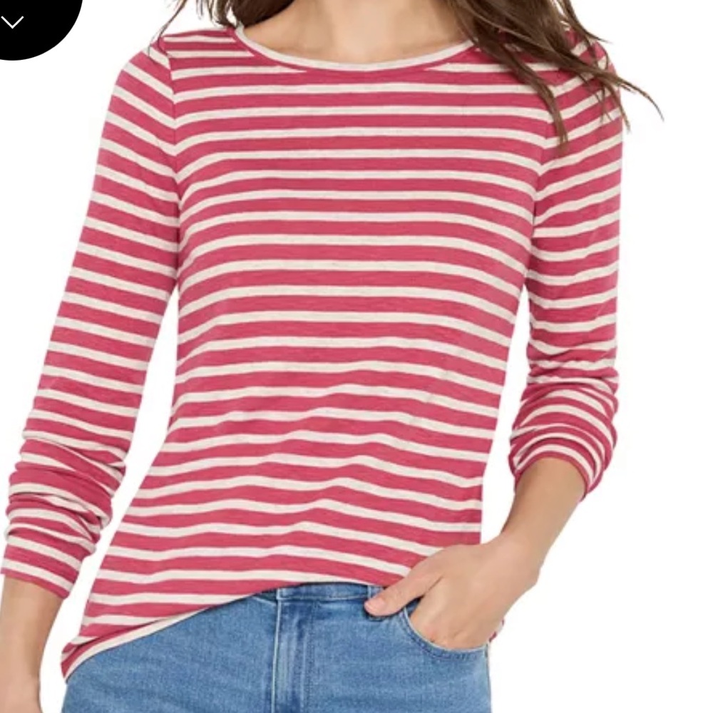 NZT BY NIC+ZOE Long Sleeve Stripe Boat Tee size XSP new